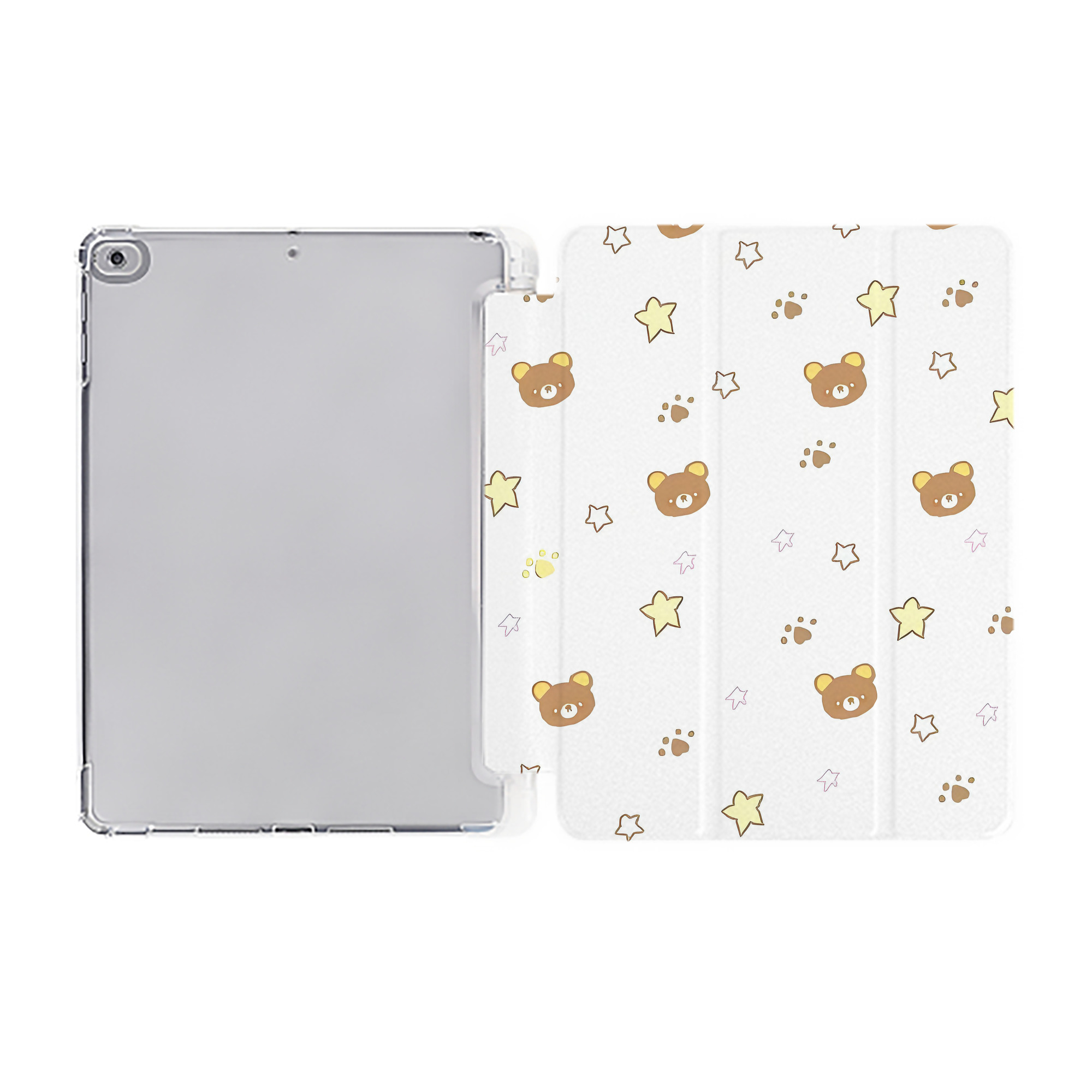 （画像用） リラックマ リラックマ キイロイトリ Rilakkuma Korilakkuma Kiiroitori IPad ケース ペン収納付き 三つ折りスタンド PUレザー×シリコン 対応機種9.5/10.5/10.9インチ